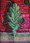 Oak leaf on Indian Silk